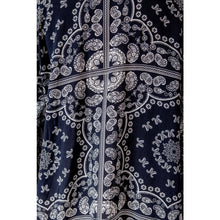 Load image into Gallery viewer, Blue Bandana Tie Wrap Kimono - Clothing