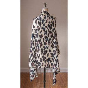 Leopard Brown Kimono Vest - Clothing