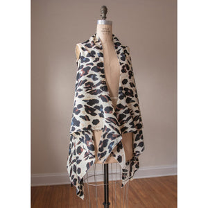 Leopard Brown Kimono Vest - Clothing