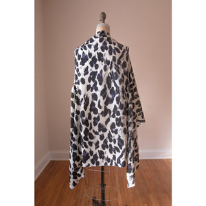 Leopard Gray Kimono Vest - Clothing