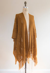 Crochet Knit Kimono with Fringe