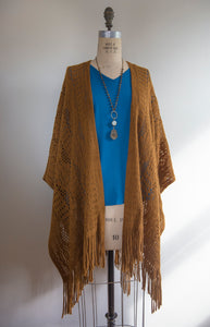 Crochet Knit Kimono with Fringe